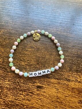 “Momma” Little Words Project Pastel Beaded Bracelet